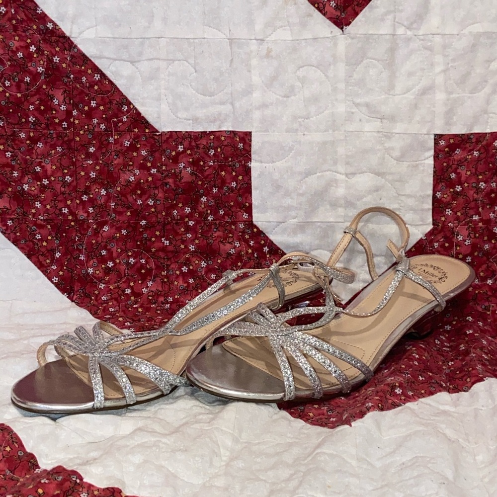 Formal silver heels.